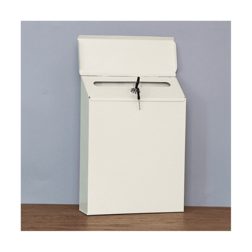Office Wall Mount Mailbox, Medium, Black, Metal, Locking, Key Drop Box, Weatherproof 1