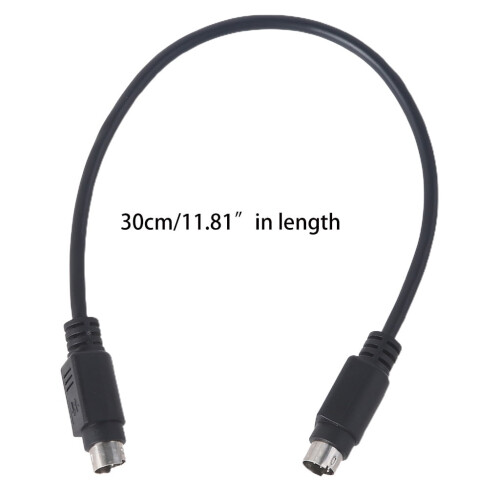 Cabo de teclado de 1 pé (30,3 cm) / 11,81 polegadas (30 cm) com 6 pinos macho para macho, compatível com PC e Linux. 2