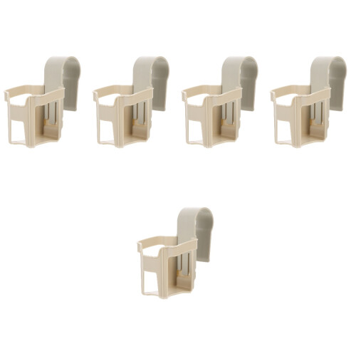 5Pcs Grey Plastic Beverage Cup Holder Poolside Hook Drink Rack 2