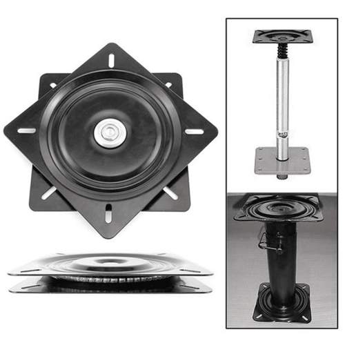Conjunto universal com 2 placas giratórias de 6 polegadas para assento de barco de pesca, rotação de 360 graus, na cor preta. 2