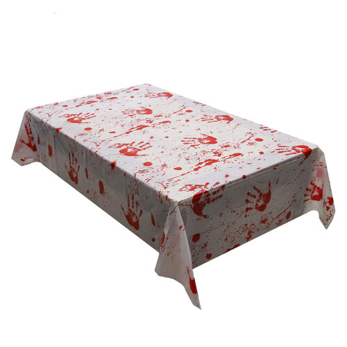 4Pcs Durable Red Blood Tablecloth Halloween Scary Table Runner 2