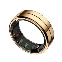 Ring with GestureControl Heart Rate Blood Oxygen Monitor Sleep Stress Detection Multisport Modes Fitness Tracker,A