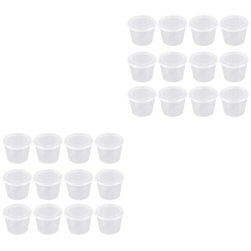 200Pièces Portions Jetables Plastique Couvercles 2