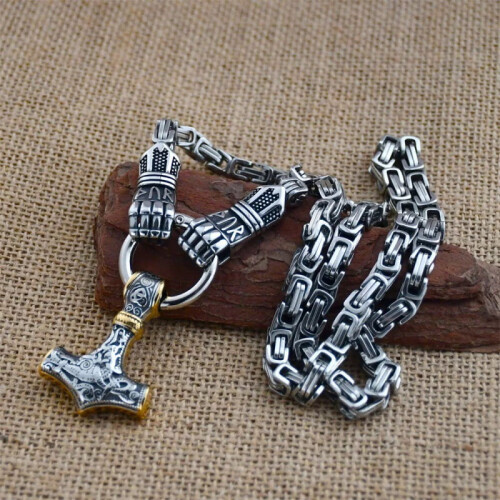 Κολιέ Viking Thor's Hammer από ανοξείδωτο ατσάλι 2