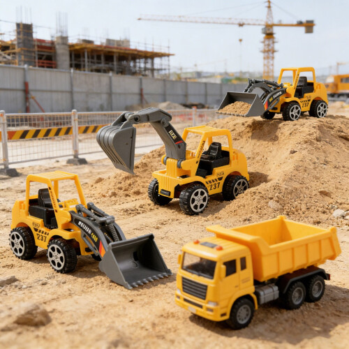 Upgraded Random 1 Piece Package Children's Pullback Gift Box Engineering Car Toy Boy Excavator Model Birthday Gift 1