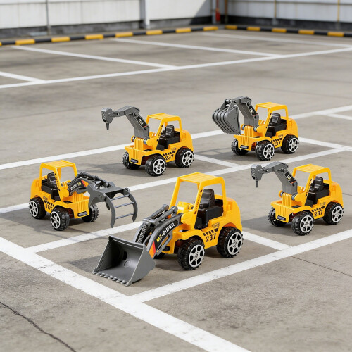 Upgraded Random 1 Piece Package Children's Pullback Gift Box Engineering Car Toy Boy Excavator Model Birthday Gift 2