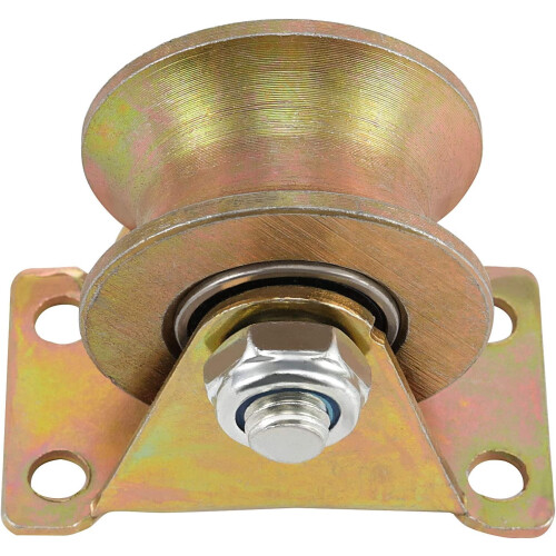 4 τεμάχια τροχαλιών U-Groove από χάλυβα 2" 660LB με βάση, άκαμπτοι τροχοί βαρέως τύπου για 2