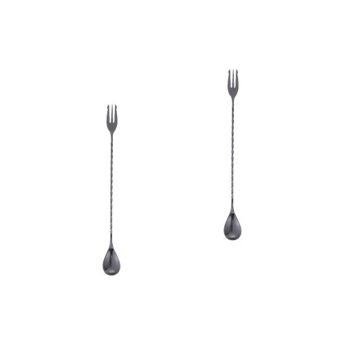 2Pièces Bâtons Remuage Cocktail Acier Noir Polyvalents Cuisine 2