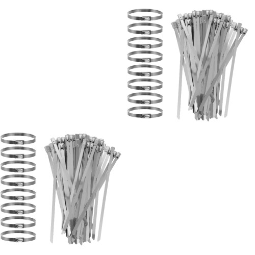 200Pcs Durable Silver Cable Zip Ties Self-Locking Wire Organizers 2