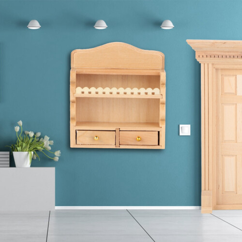 Mini Doll House Wall Shelf 1:12 Scale Toy Kitchen Mount for Dolls 2