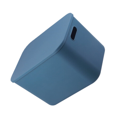 Storage Bins With Lids Small Blue PP For Laundry Area 1Pcs 2