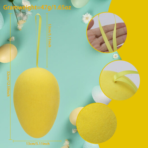 Easter Egg Ornament Yellow Festive Decor 1 Piece 1