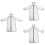 3Pièces Manteau Transparent Noir Anti- Et 6