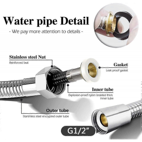 Portable bathroom douche - Hand-held shower cleaning tool with long hose 2