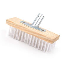 Brosse de nettoyage de sol avec tête de brosse à poils en nylon pour terrasses et bétons, idéale pour les travaux de nettoyage intensifs en