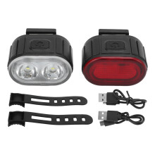 USB Rechargeable Bicycle Lights Super Bright High Lumens Front Headlight Rear Taillight Waterproof Shockproof Easy Install Multiple Lighting Modes