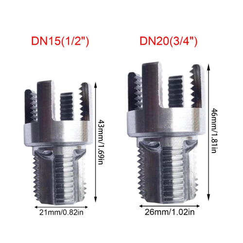 Double-Function Threading Die Set for Water Pipe Systems, Carbon Steel Adapter with Shank Design 1