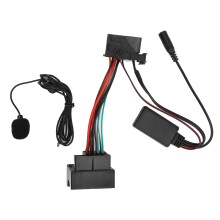 Langaton Bluetooth5.0-autosovitinmoduuli mikrofonilla ja aux-kaapelilla, stereomusiikkiliitäntä, handsfree-puhelut, tuki korkealaatuiselle