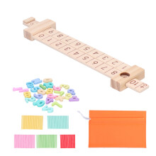 Educational Preschool Learning Materials, Safe Eco-Friendly Wooden Montessori Math Toy with Storage Bag, Three-in-One Play Set for Counting Stacking