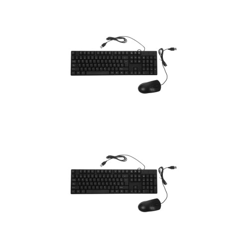 2Sets Simple Quiet Keyboard and Mouse Combo Stable No Latency Typing 1