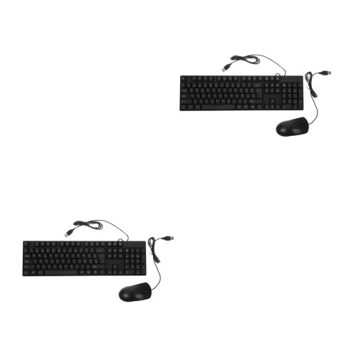 2Sets Simple Quiet Keyboard and Mouse Combo Stable No Latency Typing 2
