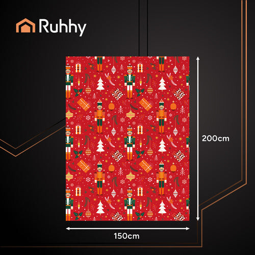 Weihnachtsflanelldecke, 150 x 200 cm, rotes Polyester 1