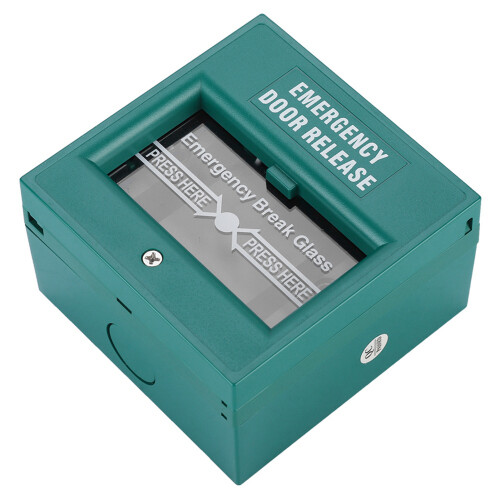 Emergency Exit Release Mechanism, Break Glass Fire Alarm with Durable Plastic Shell and Sandblasted Design, Compatible with Access Control System for 2