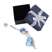 Butterfly Belly Piercing Navel Ring with Simple Minimalist Beauty, Stainless Steel Belly Button Ring Alternative Alloy Clicker Dangle Belly Ring,