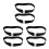3Paires De Jambe Noir Style Gothique Pour 4