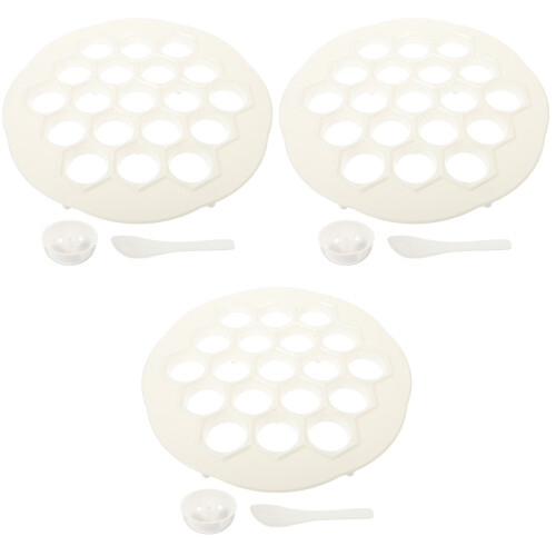 3Sets White Dumpling Maker Mold Multi-Hole for Home Kitchen Use 1