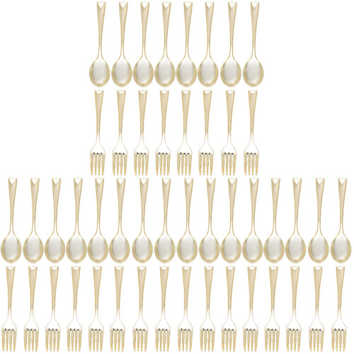 3Ensembles Couverts Mini Dorés Usage Unique Pour 1