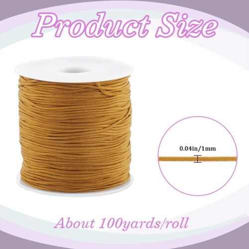 1.0mm 100Yards Νάιλον Κορδόνι Χάντρες Χρυσά Νάιλον Νήματα Χύμα Χρυσόβεργα Ραπτικής 1