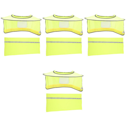 4Sets Bright Color Hard Hat Sun Shade with Reflective Neck Guard 1