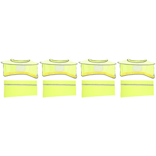 4Sets Bright Color Hard Hat Sun Shade with Reflective Neck Guard 2