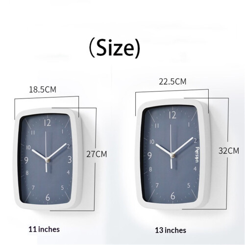 Modern living room rectangular clock with silent and simple battery power 1