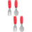 2Ensembles Bébé Acier Inoxydable Rouge Fourchette 7