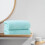 Ensemble de 2 serviettes de bain en velours filé, douces et absorbantes. 6