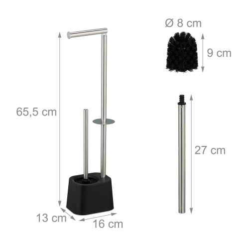 Toilettenpapierhalter aus Edelstahl mit Bürste 2