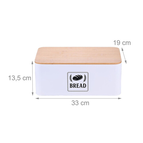 Brotkasten mit Bambusdeckel - Retro-Design, Metallgehäuse 2