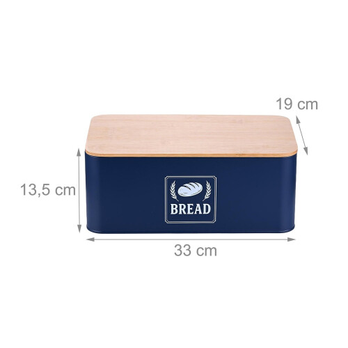 Brotkasten mit Bambusdeckel - Retro-Design, Metallgehäuse 2