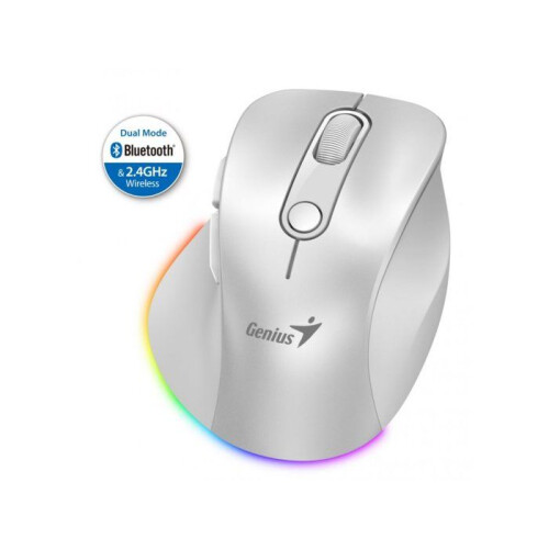 Mouse Genius sem fio Bluetooth recarregável Mini Ergo 9000S Pro Branco 2