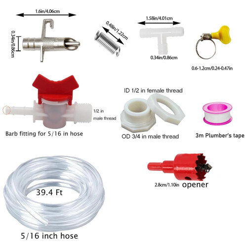 Efficient Nipples Waterer Kits Watering Systems For Rabbits Poultry Includes Hose Automatic Cage Water Supply Systems 2