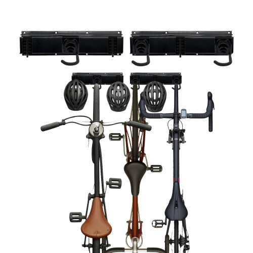 Wall Bike Rack with Rail - Holds Multiple Bicycles 1