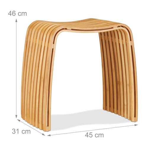 Banqueta de bambu para corredor - Assento compacto e espaço para guardar sapatos 1