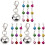 30Pcs Stylish Hanging Pet Collar Bells Assorted Color Cat Dog 2