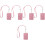5Sets Rosy Protective Work Badge Holder with Hanging Lanyard Design 5