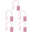 5Sets Rosy Protective Work Badge Holder with Hanging Lanyard Design 7