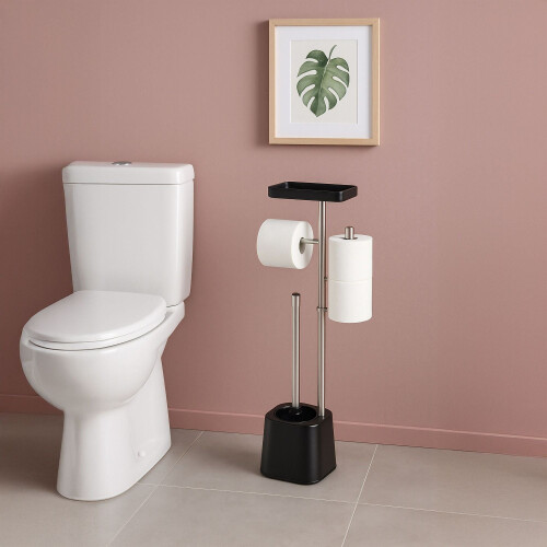 Toilettenpapierständer mit Ablage und Ersatzhalter 1