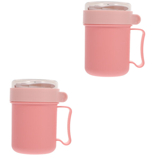 2Ensembles Coupes Soupe Céréales Rose Portables 2