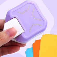 Premium 3-in-1 Papiereckenstanzer mit Muster & Winkeln Lila DIY-Werkzeug